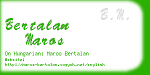 bertalan maros business card